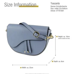 Toscanto Damen Leder Tasche hellblau OTT810SH
