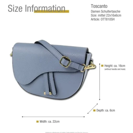 Toscanto Damen Leder Tasche hellblau OTT810SH