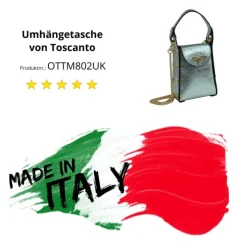 Toscanto Damen Leder Tasche silbergrau metallic OTTM802UK