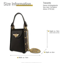 Toscanto Damen Leder Tasche schwarz OTT813US