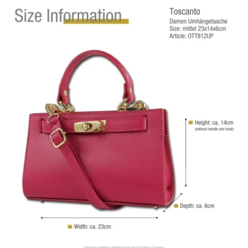 Toscanto Damen Leder Tasche pink fuchsia OTT812UP
