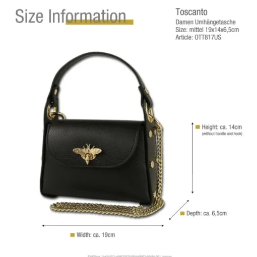 Toscanto Damen Leder Tasche schwarz OTT817US