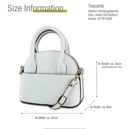Toscanto Damen Leder Tasche weiß OTT814UW