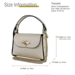 Toscanto Damen Leder Tasche beige OTT817UI