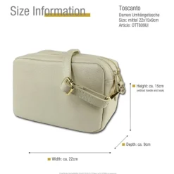 Toscanto Damen Leder Tasche beige OTT809UI