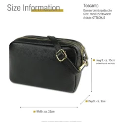 Toscanto Damen Leder Tasche schwarz OTT809US