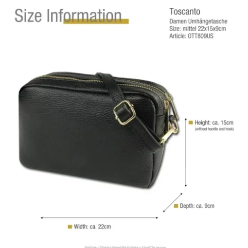 Toscanto Damen Leder Tasche schwarz OTT809US