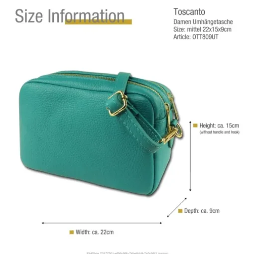 Toscanto Damen Leder Tasche türkis OTT809UT