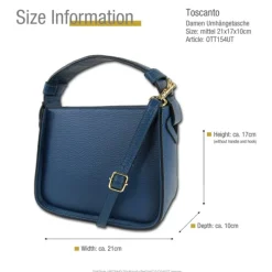 Toscanto Damen Leder Tasche türkis OTT154UT