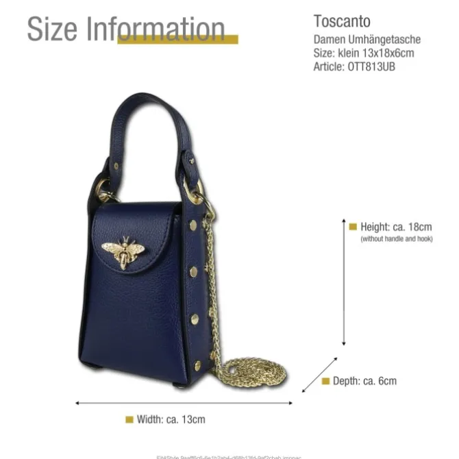 Toscanto Damen Leder Tasche blau OTT813UB