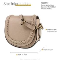 Toscanto Damen Leder Tasche taupe beige OTT806SC