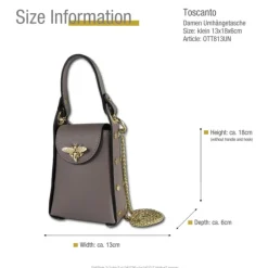 Toscanto Damen Leder Tasche braun taupe OTT813UN