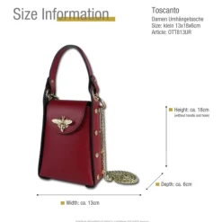 Toscanto Damen Leder Tasche rot OTT813UR