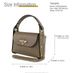 Toscanto Damen Leder Tasche taupe beige OTT817UC