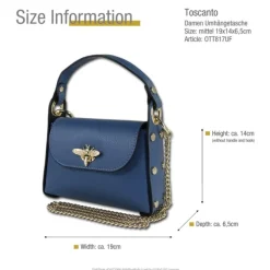 Toscanto Damen Leder Tasche blau OTT817UF