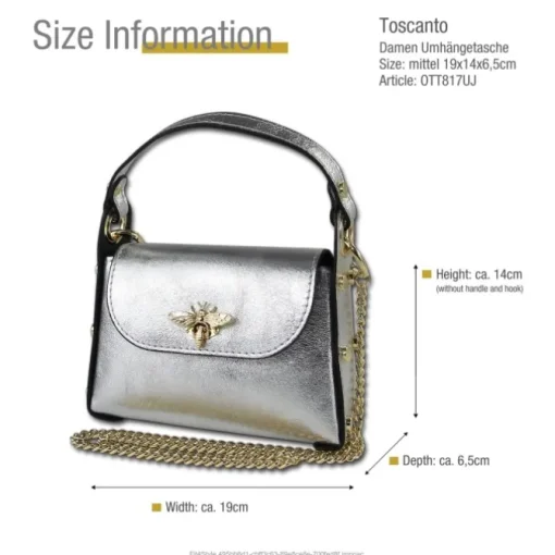 Toscanto Damen Leder Tasche silber OTT817UJ