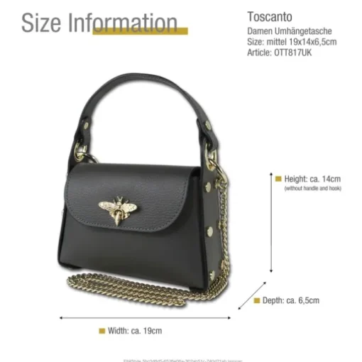 Toscanto Damen Leder Tasche grau OTT817UK