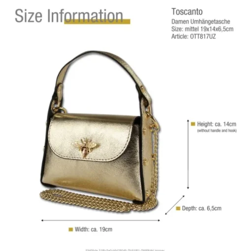 Toscanto Damen Leder Tasche gold OTT817UZ