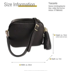 Toscanto Damen Leder Tasche schwarz OTTM804US