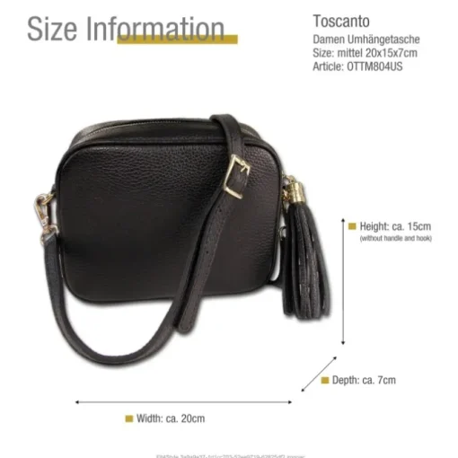 Toscanto Damen Leder Tasche schwarz OTTM804US