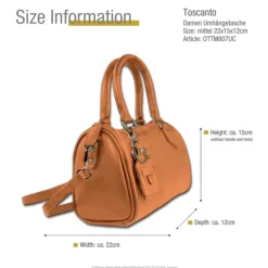 Toscanto Damen Leder Tasche tan braun OTTM807UC