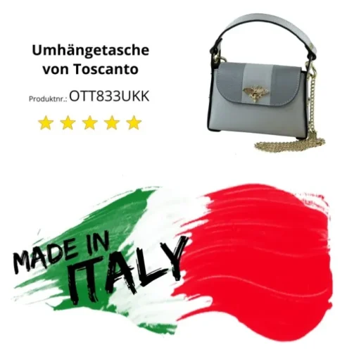 Toscanto Damen Leder Tasche grau hellgrau OTT833UKK