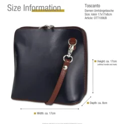Toscanto Damen Leder Tasche blau braun OTT109UB