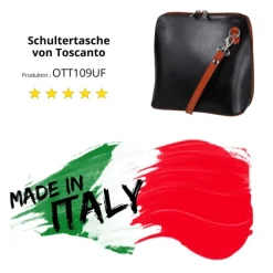 Toscanto Damen Leder Tasche schwarz braun OTT109UF