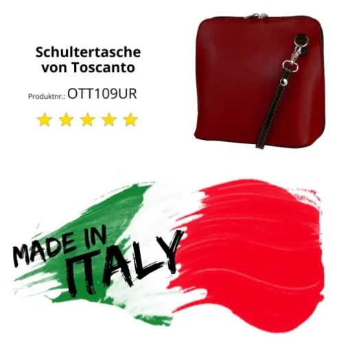 Toscanto Damen Leder Tasche rot schwarz OTT109UR