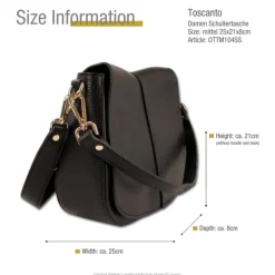 Toscanto Damen Leder Tasche schwarz OTTM104SS