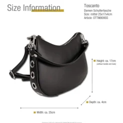 Toscanto Damen Leder Tasche schwarz OTTM809SS