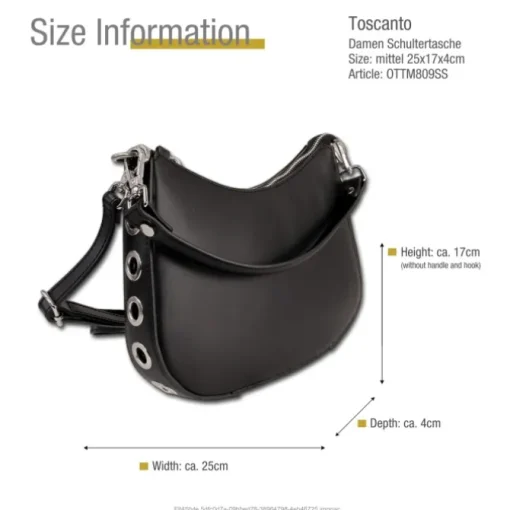 Toscanto Damen Leder Tasche schwarz OTTM809SS