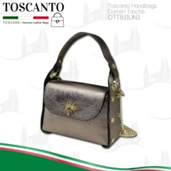 Toscanto Damen Leder Tasche bronze metallic braun OTT831UN3