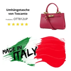 Toscanto Damen Leder Tasche pink fuchsia OTT812UP