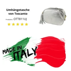 Toscanto Damen Leder Tasche silber metallic OTT811UJ