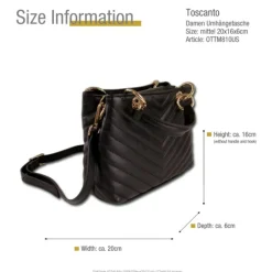 Toscanto Damen Leder Tasche schwarz OTTM810US