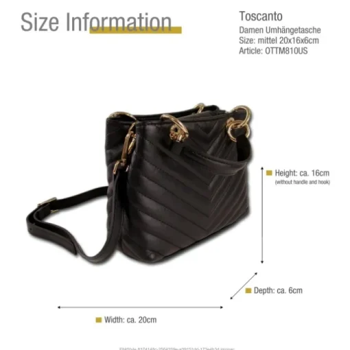 Toscanto Damen Leder Tasche schwarz OTTM810US