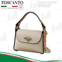 Toscanto Damen Leder Tasche beige tan OTT831UIC