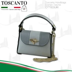 Toscanto Damen Leder Tasche grau hellgrau OTT833UKK