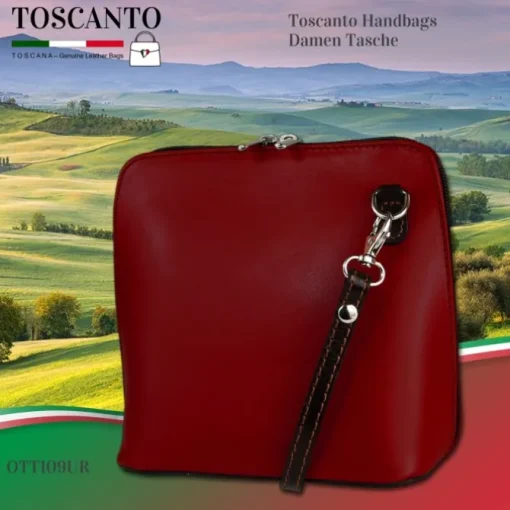Toscanto Damen Leder Tasche rot schwarz OTT109UR