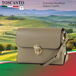Toscanto Damen Leder Tasche taupe beige OTT808UC