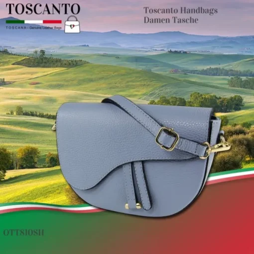 Toscanto Damen Leder Tasche hellblau OTT810SH