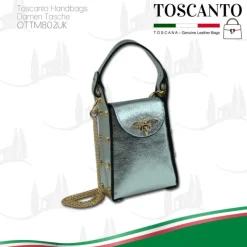 Toscanto Damen Leder Tasche silbergrau metallic OTTM802UK