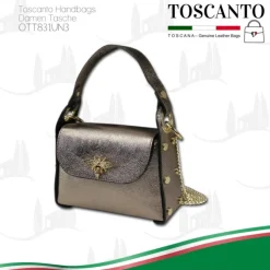 Toscanto Damen Leder Tasche bronze metallic braun OTT831UN3