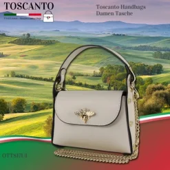 Toscanto Damen Leder Tasche beige OTT817UI