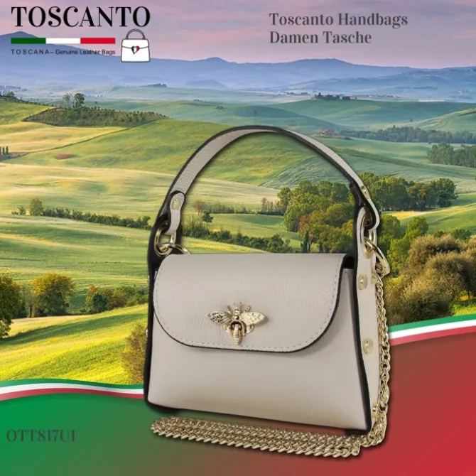 Toscanto Damen Leder Tasche beige OTT817UI