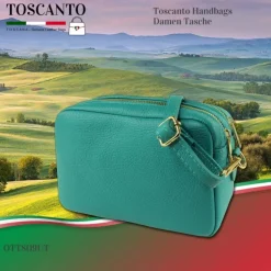 Toscanto Damen Leder Tasche türkis OTT809UT