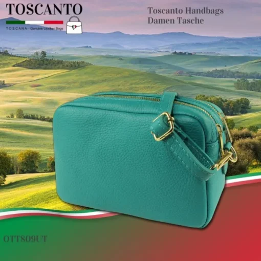 Toscanto Damen Leder Tasche türkis OTT809UT