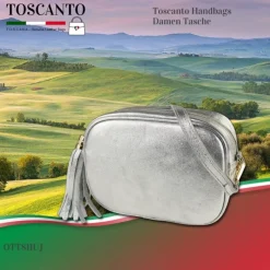 Toscanto Damen Leder Tasche silber metallic OTT811UJ