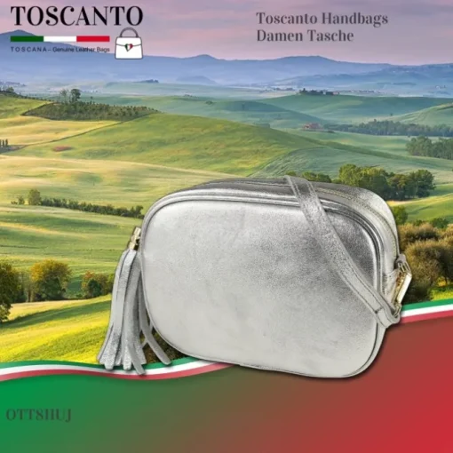 Toscanto Damen Leder Tasche silber metallic OTT811UJ